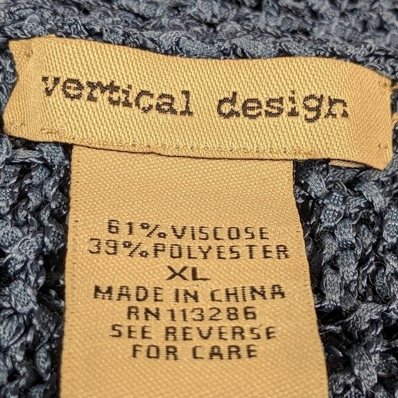 Vertical Design women's long sleeve stretch knit open front cardigan sz xl bb19 - Picture 3 of 9